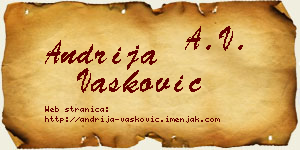 Andrija Vasković vizit kartica